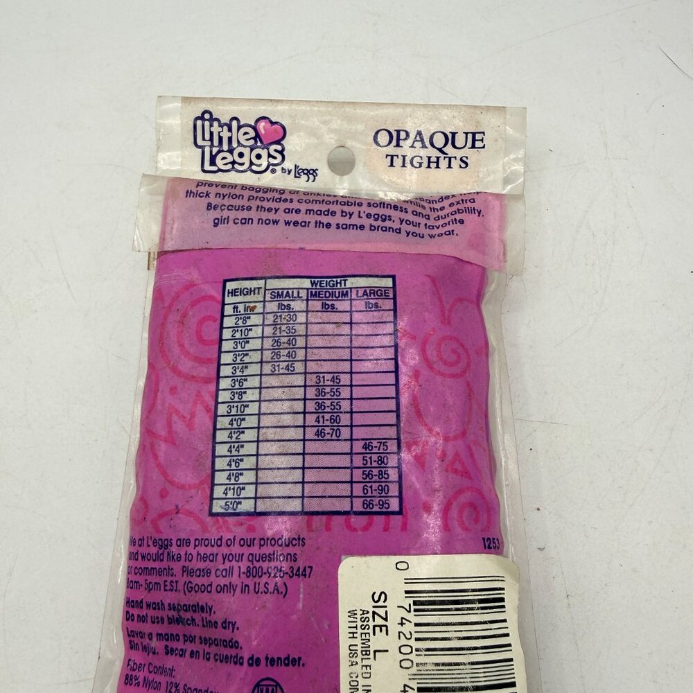 Vintage Little Leggs Opaque Tights by Leggs | Kids Large | Navy | NOS - Picture 3 of 3